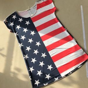 NWT American flag oversized tee S/M